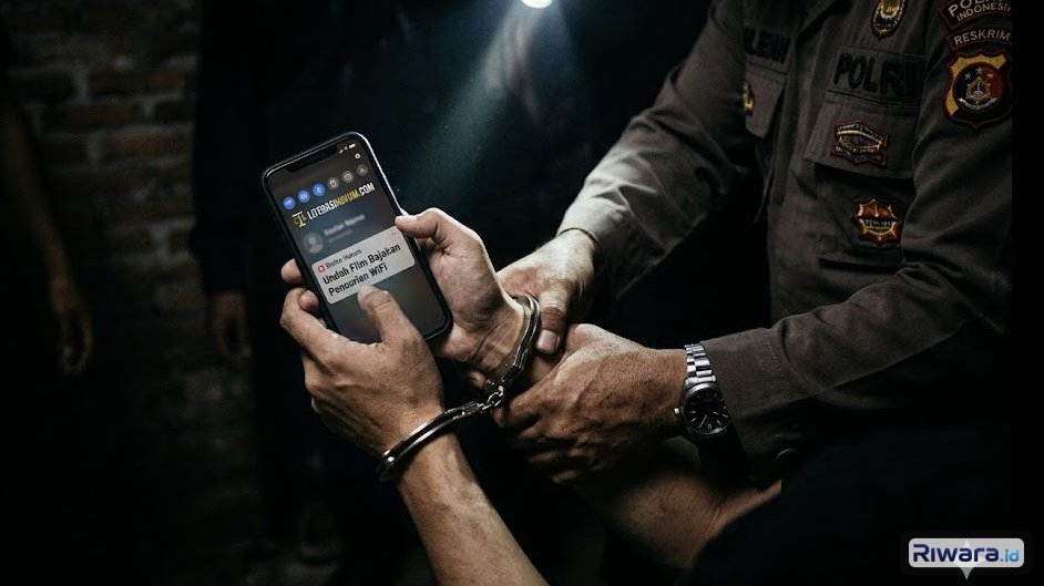 Ilustrasi pidana dari handphone dibuat dengan bantuan Gemini AI